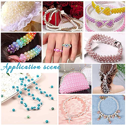 PH PandaHall 10mm Pearl Beads 100pcs Craft Pearls Satin Luster Faux Pearl Beads Mixed Round Glass Pearl Beads Dyed Loose Spacer Beads Pearlized Beads for Jewelry Necklace Craft Making Vase Fillers - size: 10mm