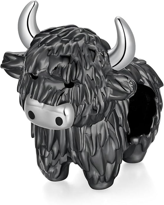 Highland Cow Charm 925 Sterling Silver Cow Charms for Bracelets Cow Jewelry Highland Cow Jewelry Gifts