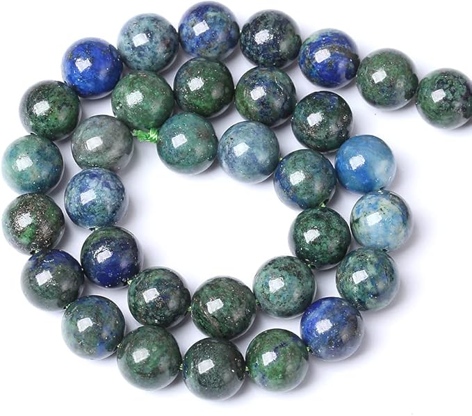 12MM 32PCS Natural Stone Lapis Chrysocolla Loose Beads for Jewelry Making DIY Bracelet