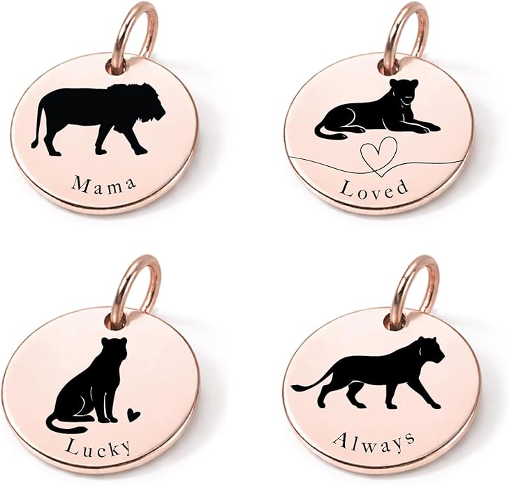 SM Design Mama Animal Charm Set – Set of 4 Stainless Steel Charms – Motherhood & Family Keepsake Jewelry Charmss
