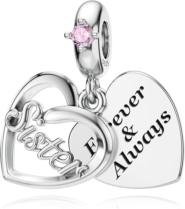 DALARAN Sister Mother Daughter Wife Charms for Bracelet Forever Always Love Charm for Birthday Christmas Sterling Silver Dangle Charm