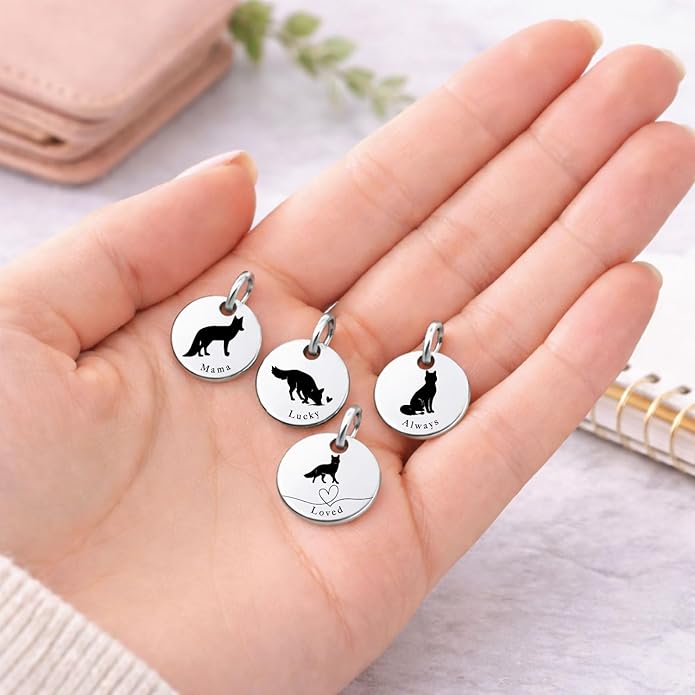 SM Design Mama Animal Charm Set – Set of 4 Stainless Steel Charms – Motherhood & Family Keepsake Jewelry Charmss