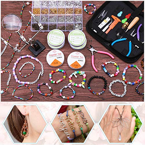 shynek Jewelry Making Supplies, 1597pcs Jewelry Kit with Jewelry Pliers Tools Jewelry Wire and Jewelry Accessories for Earrings, Necklaces, Bracelets Jewelry Making and Repair