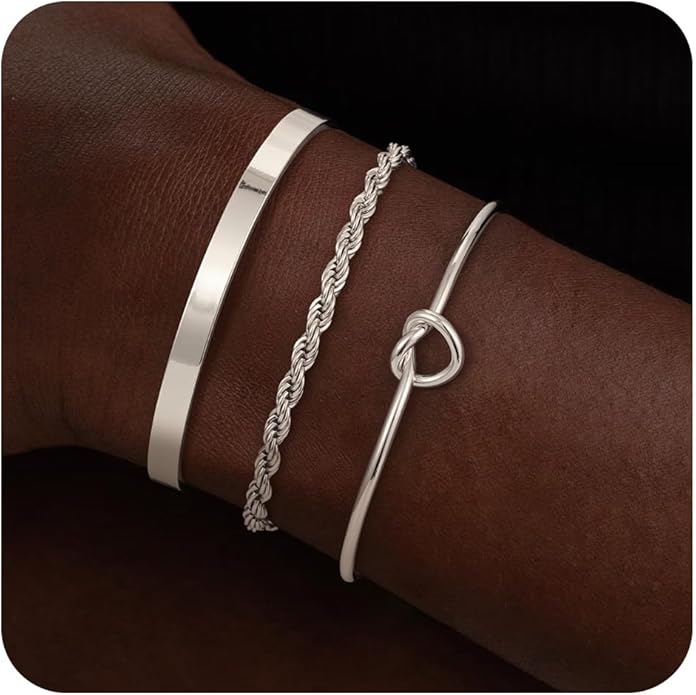 Gold Bangle Bracelets for Women, Non Tarnish Dainty 14K Gold Plated Cuff Bracelets Stackable for Women,Waterproof Bracelet Stack Gold Jewelry Gifts Trendy Adjustable Accessories