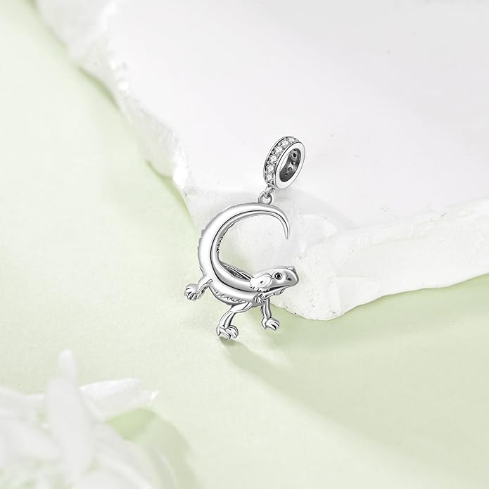 Charms for Bracelet 925 Sterling Silver Bearded Dragon/Dragonfly/Mother Daughter/Highland Cow/Dachshund Bead Gift for Women