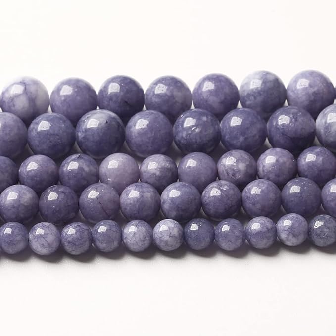 6mm 120pcs Natural Purple Angelite Stone Beads Lavender Gemstone Round Loose Beads for Jewelry Making DIY Bracelet Necklace Earrings 32" 2 Strands