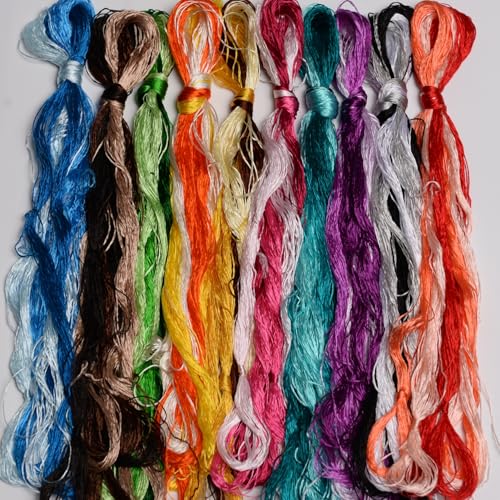 China Natural 100% Mulberry Silk Floss Handmade Embroidery Jewelry Making Threads DIY Kits 30 Colors 22m Each (30pcs) - color: 30 COLOR