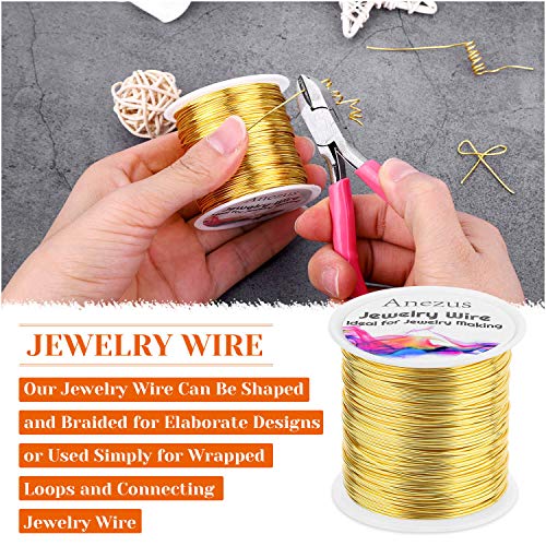 anezus 20 Gauge Jewelry Wire, 28 Yards Craft Wire Tarnish Resistant Copper Beading Wire for Jewelry Making Supplies and Crafting(Gold) - color: Gold