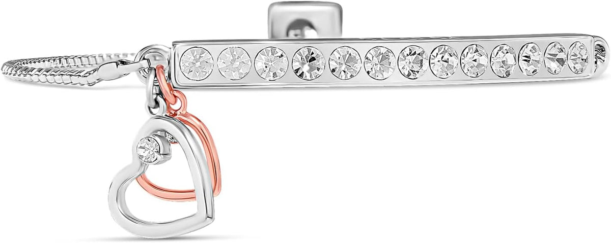 INSPIRED VOICES Sterling Silver Plated Charm Bracelets for Women - Easy Adjustable Bracelets