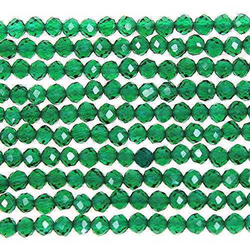 MJDCB 3mm Faceted Natural Grenn Spinel Round Loose Beads for Jewelry Making DIY Bracelet Necklace - color: Grenn Spinel