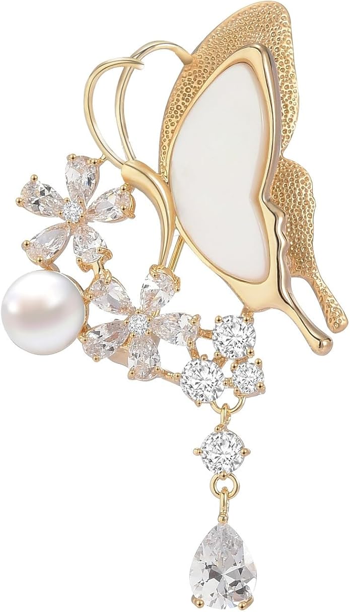 Animal Brooch Insect Bird Brooches Pearl Rhinestone Crystal Brooch 18k Gold-Plated Lapel Pins Jewelry Gifts Birthday Gifts for Women Men
