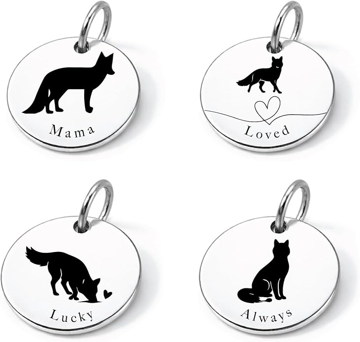 SM Design Mama Animal Charm Set – Set of 4 Stainless Steel Charms – Motherhood & Family Keepsake Jewelry Charmss