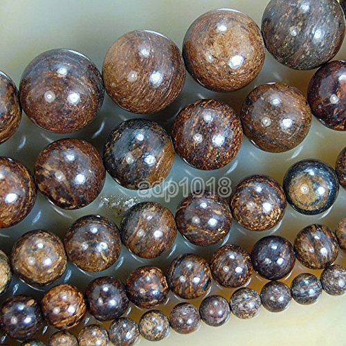 Wholesale Smooth Natural Gemstone Round Loose Beads 15" 4mm 6mm 8mm 10mm 12mm (6mm, Bronzite) - color: Bronzite, size: 6mm
