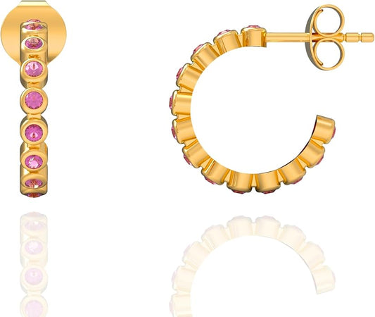 Gold Hoop Earrings for Women – Brass 18k Gold Plated Round Hoop Earrings, Lightweight Gold Plated Fashion Jewelry, Elegant Statement Earrings for Party & Daily Wear