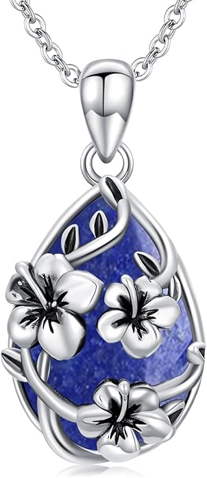JUSTKIDSTOY Moonstone Necklace 925 Sterling Silver Teardrop Pendant Necklace Jewelry Gifts for Women Girls