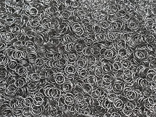 1/2 Pound Bright Aluminum Chainmail Jump Rings 20G 1/4" ID (5200+ Rings) - size: 20SWG 1/4" ID