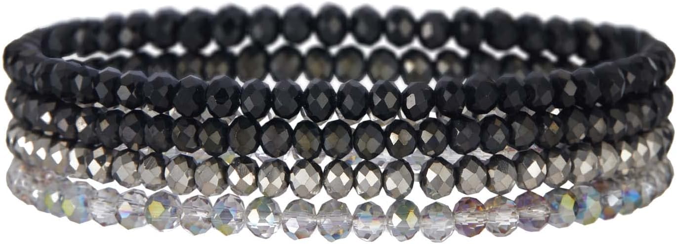 Noessla Beaded Boho Stretch Bracelet Colorful Stackable Crystal Beads Bracelets Trendy Costume Jewelry Mothers Day Gifts for Women