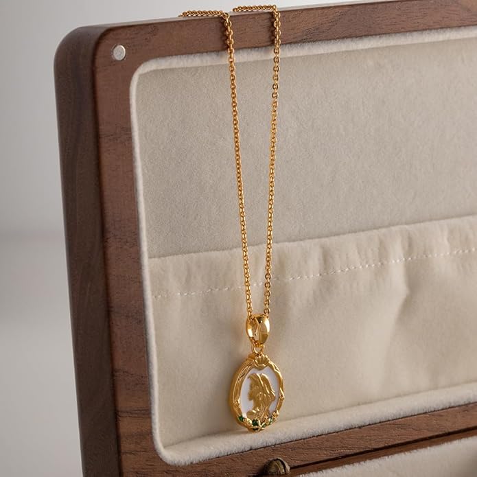 IBARA Women Gold Dianty Necklace Sun Crescent Moon Star Evil Eye Lock Lovely Heart Flower Butterfly Pearl Pendant Coin Necklaces 18K Gold CZ Diamond Filled Chain Boho Beach Simple Handmade Jewelry