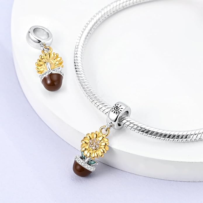MULA 925 Sterling Silver Charms for Bracelets and Necklaces Family Letters Dangle Pendants Airplane Travel Beads Family Tree Jewelry Charms for Women