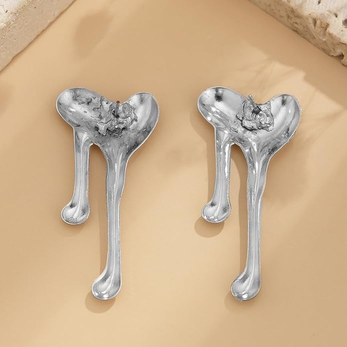 Irregular WaterDrop Earrings, Melted Liquid Irregular Stainless Steel Earrings, Embrace Minimalist Earrings, Statement Earrings for Women