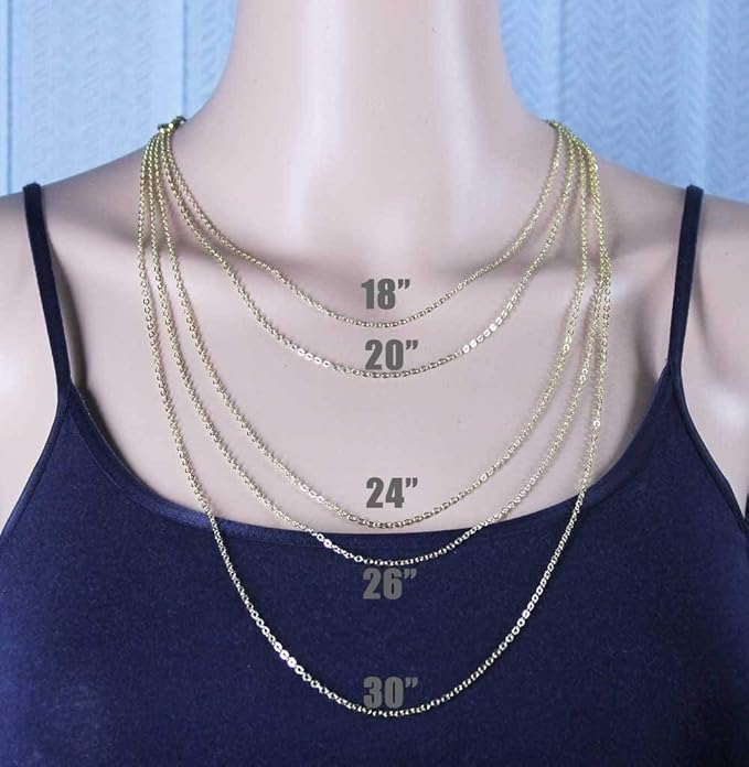 ALEXCRAFT Wholesale 12 PCS Gold Plated Brass Cable Chains Necklace Bulk Finished Chains for Jewelry Making (18 Inch(2MM))