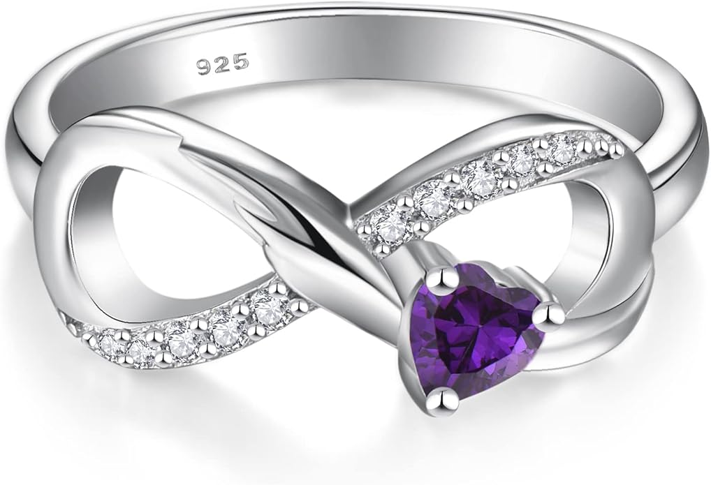 STARCHENIE Infinity Promise Ring 925 Sterling Silver Angel Wings Heart Ring for Women Size 5-10