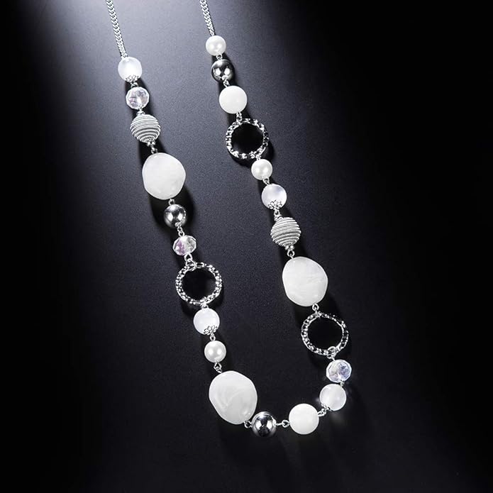 PEARL&CLUB Long Beaded Necklaces For Women - Sweater Chain Fashion Jewelry Necklace Gifts For Women