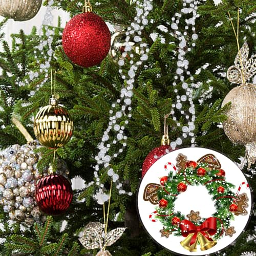 FQTANJU 200 Ft Acrylic Crystal Beads String Roll, 8mm and 3mm Mixed, Party Garland Wedding Centerpieces Bridal Bouquet Crafts Decoration 60M(White) - color: White