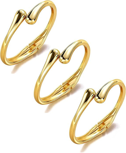 Gold Bangle Bracelets for Women Teens Trendy Chunky Adjustable Twist Cuff Bracelet Jewelry Gifts