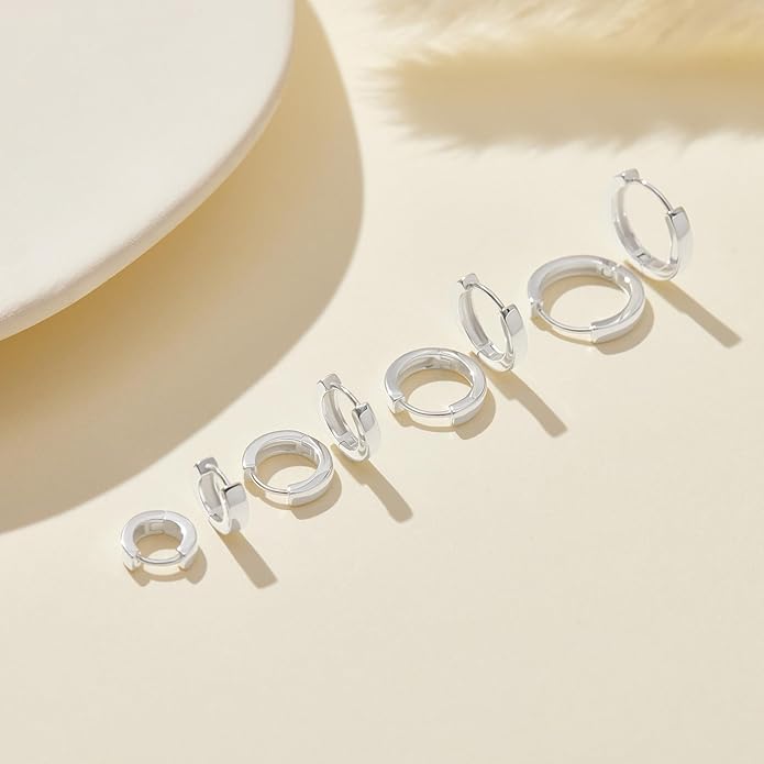 Small Gold Huggie Hoop Earrings Set for Women Men Hypoallergenic 14K Plated Stack Cartilage Earrings, Multiple Piercing Lightweight Mini Thin Cute Dainty Trendy Jewelry Set Christmas Gifts for Women