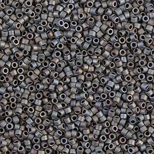 Miyuki Delica Seed Beads Bundle: Size 11/0, Matte Gray Black Collection - DB301, DB307, DB310-3 Tubes of 2" ea