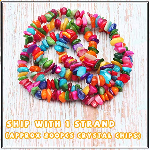 500 pcs Natural Chip Stone Beads, Candy Stone 5-8 mm Irregular Gemstones Healing Crystal Loose Rocks Bead Hole Drilled for Jewelry Making Bracelet - color: Candy Stone