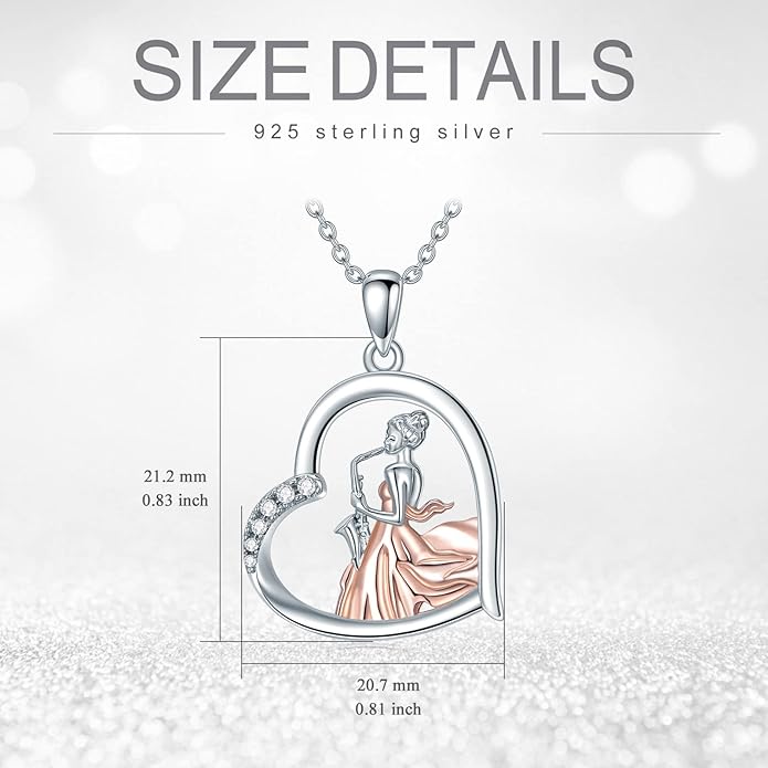 Violinist Necklace Sterling Silver Music Crystal Jewelry Saxophone Cello Violin Piano Flute Music Note Necklace Music Gifts for Women Girl Daughter