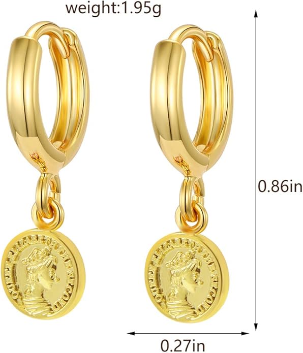XYJZXY Gold Huggie Small Hoop Earrings with Charm Personalized Snake/Evil Eye/Star/Cross/Lock/Key 18k Gold Plated Crystal Drop Dangle Earrings for Women