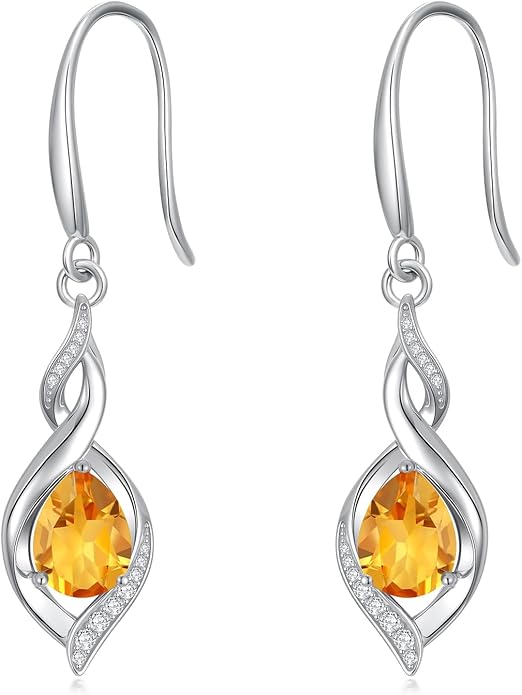 Birthstone Earrings for Women 925 Sterling Silver Infinity Love Jewelry Valentines Day Birthday Gifts for Her Mom Wife Girlfriend