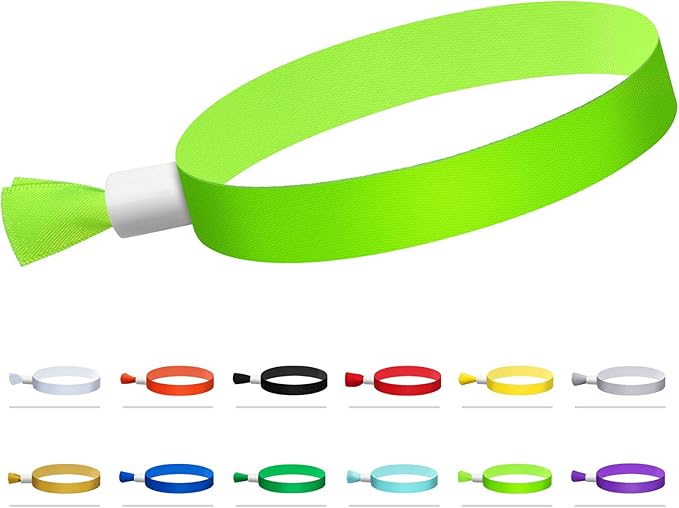 Green-Power America 100 Pcs Cloth Event Wristbands, Event Wristbands, Colored Wrist Bands for Events, for Lightweight Concert Wrist Strap for Activities, Party Bracelets for Events (Color : Green2)