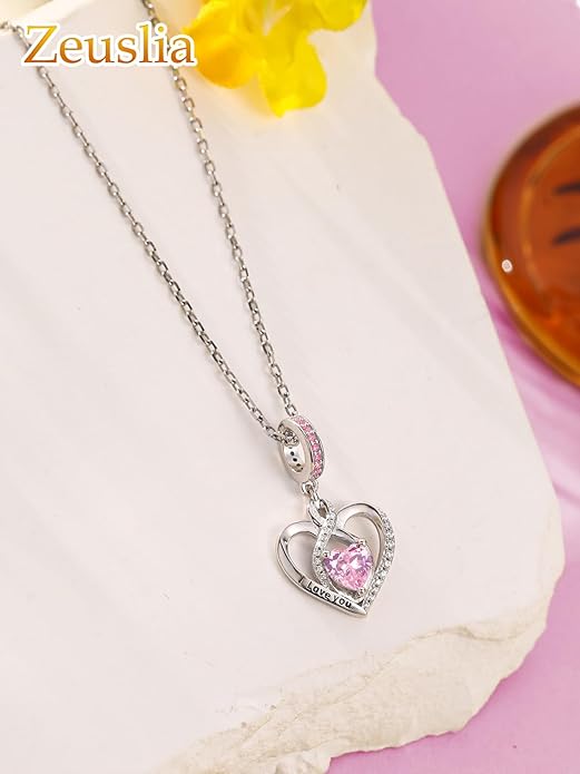 Heart Birthstone Charms for Bracelets, 925 Sterling Silver Women Bead Charms for Charm Bracelets Necklace, Mother's Day Birthday Anniversary Jewelry Gifts for Wife Mom Grandma Daughter