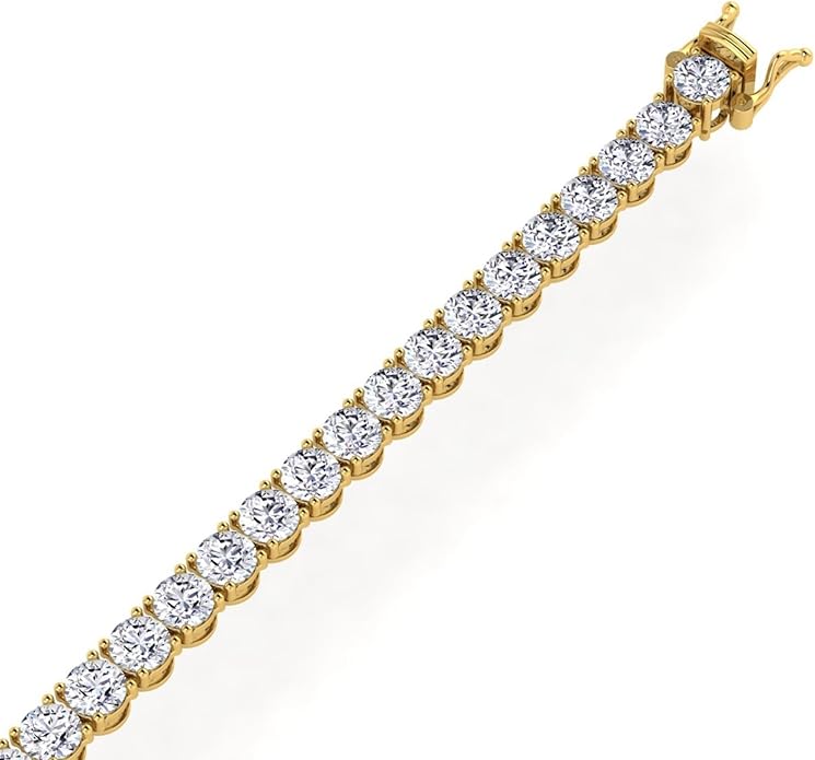 0.50-15 Carat Lab Grown Classic Diamond Tennis Bracelet 4 Prong Setting Luxury Collection (F-G Color, SI Clarity) Length- 7 Inch