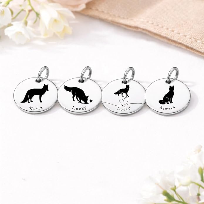 SM Design Mama Animal Charm Set – Set of 4 Stainless Steel Charms – Motherhood & Family Keepsake Jewelry Charmss