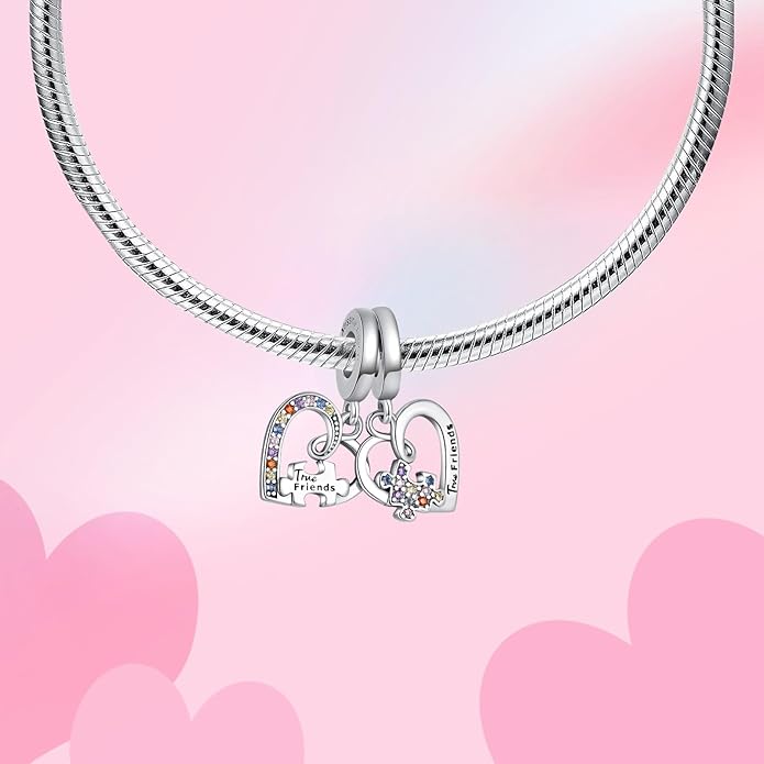 Bible Family Mom Wife Love Heart Dangle Charm 925 Sterling Silver Charms fits Bracelets and Necklace Pendant Bead Charms Jewelry Present for Women Family Friends