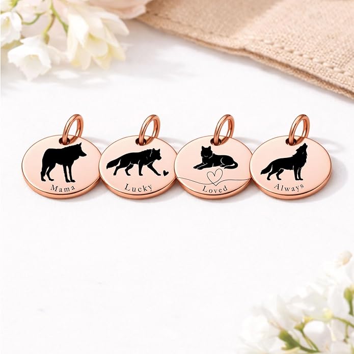 SM Design Mama Animal Charm Set – Set of 4 Stainless Steel Charms – Motherhood & Family Keepsake Jewelry Charmss