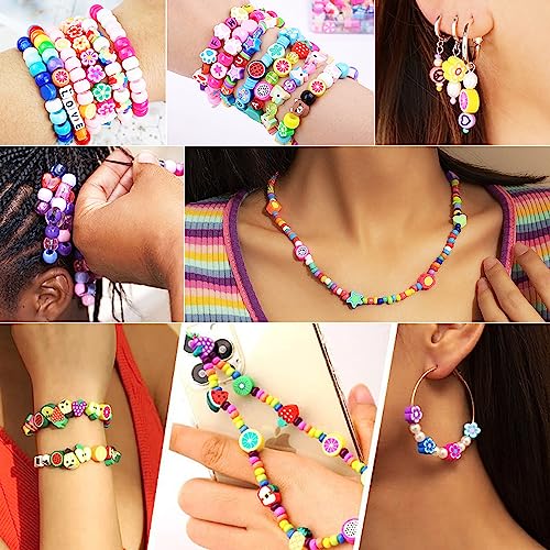 2480pcs Thanksgiving Fall Polymer Clay Beads Charms Friendship Bracelet Necklace Earring Jewelry Making kit, Accessories for Arts Crafts DIY Gifts for Women Girls - color: A5#Thanksgiving Fall