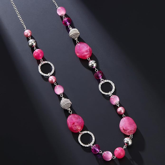 PEARL&CLUB Long Beaded Necklaces For Women - Sweater Chain Fashion Jewelry Necklace Gifts For Women
