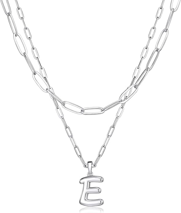 adoyi Valentines Day Gifts for Women Hers Dainty 14K Gold Plated Heart Initial Necklaces Layered Letter A-Z Pendant Necklace Stack Trendy Jewelry Birthday Valentines Day Gifts for Women Jewelry