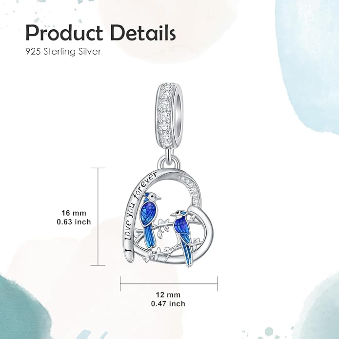 PROESS Sterling Silver/Red Panda/Cow/Highland Cow/Otter/Squirrel/Elephant/Axolotl/Cat/Fox/Bee/Butterfly/Hummingbird/Tiger/Lion/Mokeny/Koala/Dog Charm Animal Charms Bead for Jewelry Making