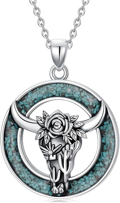 Western Cowboy Necklace 925 Sterling Silver Horseshoe Pendant Western Jewelry Cowgirl Gifts for Women Girlfriend Cowboy Cowgirl