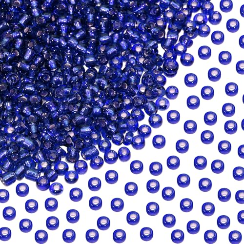 Round Glass Beads Penta Angel 2200Pcs 2mm Mini Craft Loose Spacer Pony Beads for Earring Bracelets Necklace Waist Beads Jewelry Making (Royal Blue) - color: Royal Blue