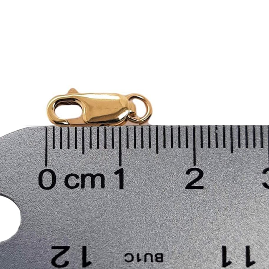 11.7MM 14K Solid Yellow Gold Oval Lobster Clasp with Ring 14.5MM Overall Length Made in Italy by CRAFT WIRE - size: 14.5MM