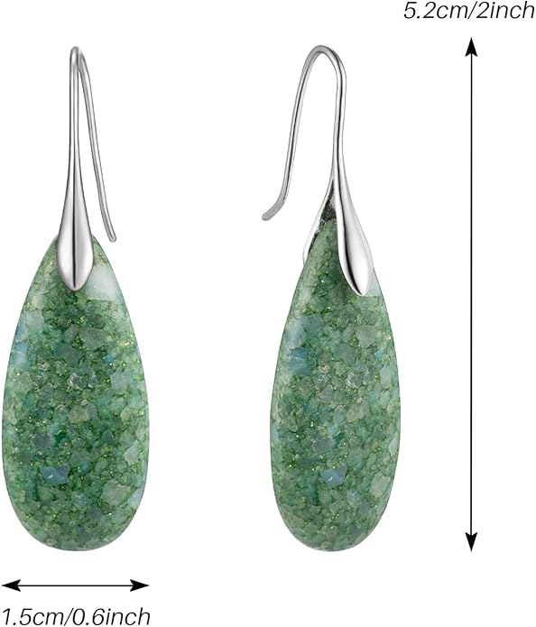 SELOVO Stone Fishhook Dangle Drop Earrings Statement Earrings for Women Stone