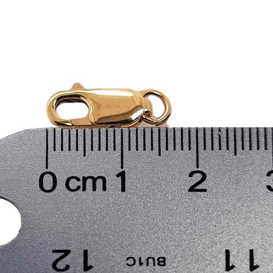 13.6MM 14K Solid Yellow Gold Oval Lobster Clasp with Ring 16.8MM Overall Length Made in Italy by CRAFT WIRE - size: 16.8MM